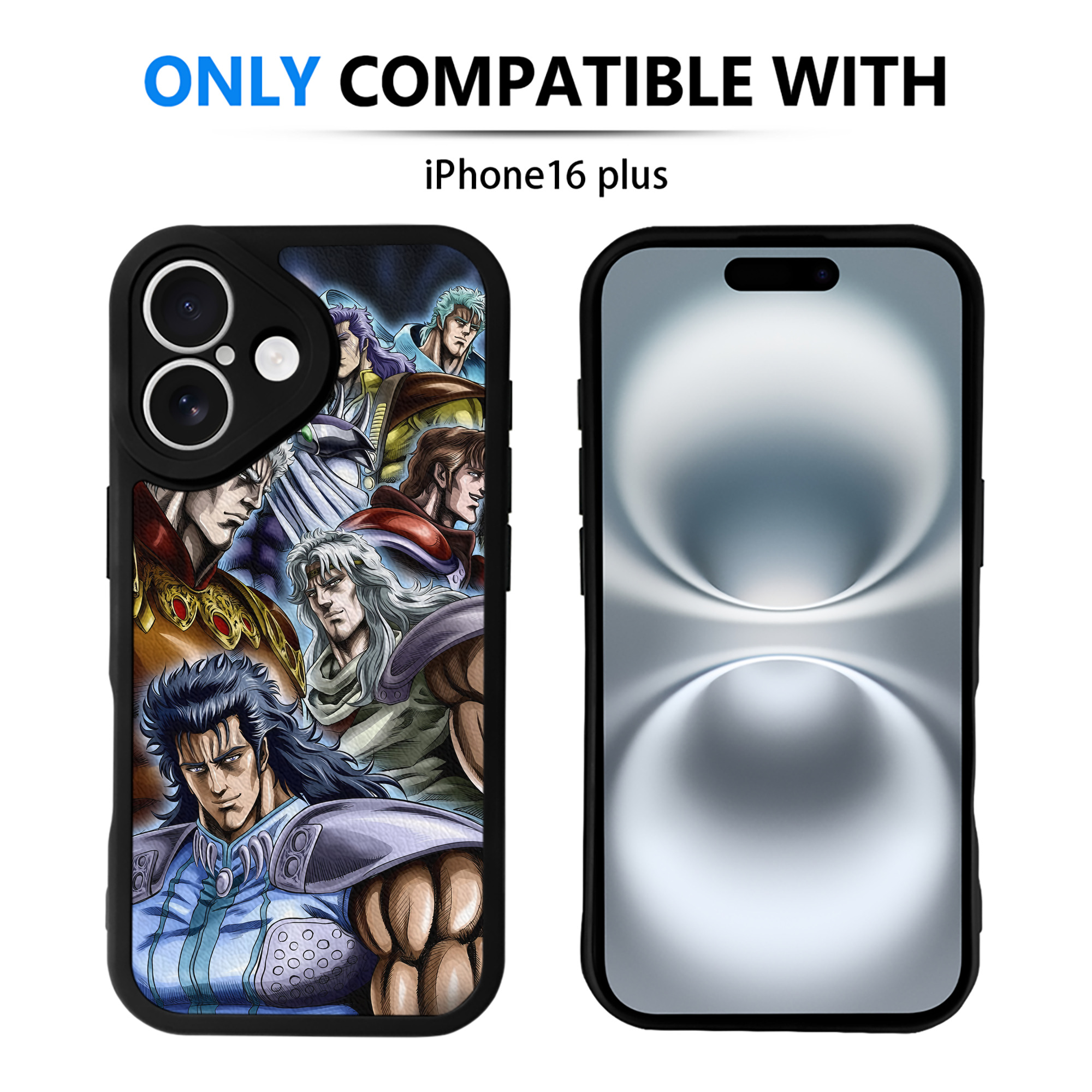 （画像用） 北斗の拳 Fist of the North Star 【iPhone 16シリーズ対応】シリコンスマホケース（レザー調） 材質：シリコン